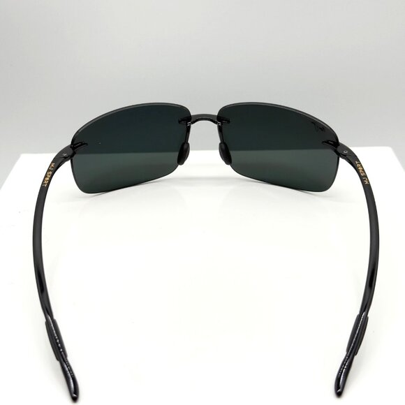 Maui Jim 422-02 Breakwall Sunglasses Black Frame Grey Polrized Lenses Sport Case - Picture 7 of 11